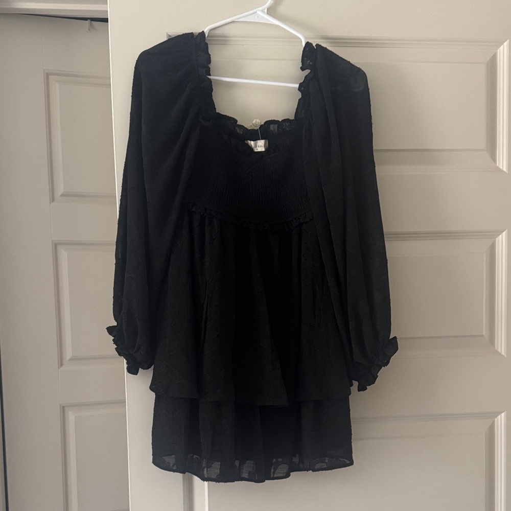 Altar’d State - Black Women's Smocked Blouse Dress - Size M - NWT